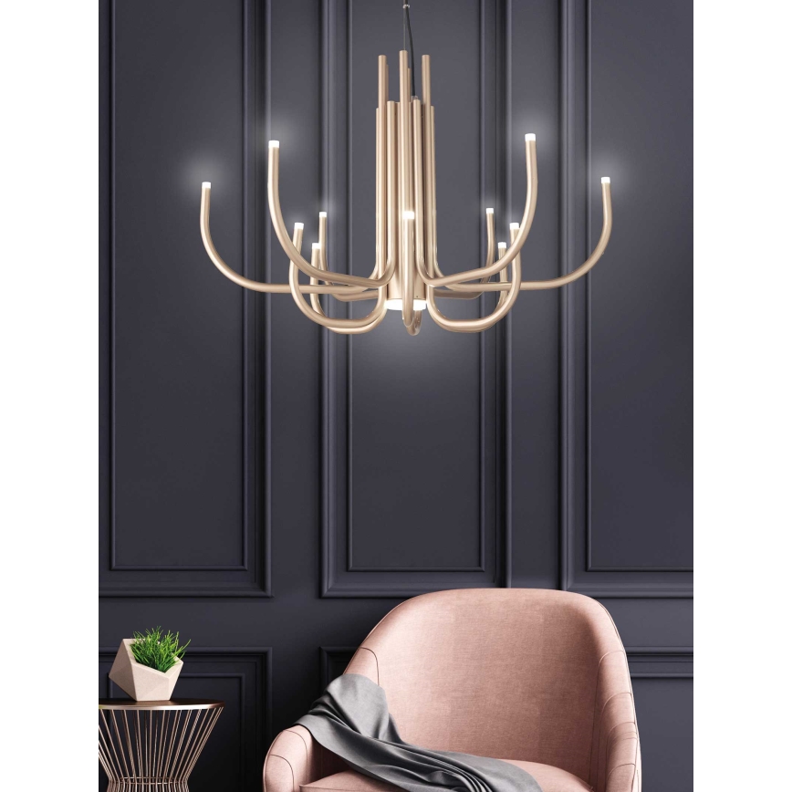 Ondaluce - LED Stmívatelný lustr na lanku NOUVEAU LED/35W/230V pr. 78 cm zlatá