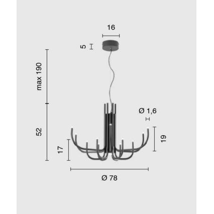 Ondaluce - LED Stmívatelný lustr na lanku NOUVEAU LED/35W/230V zlatá