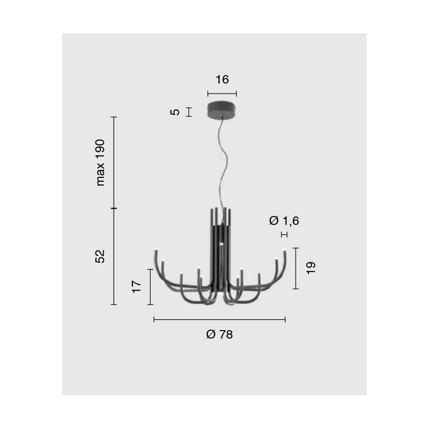 Ondaluce - LED Stmívatelný lustr na lanku NOUVEAU LED/35W/230V zlatá