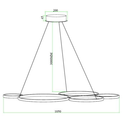 Ondaluce - LED Stmívatelný lustr na lanku POIS LED/60W/230V stříbrná