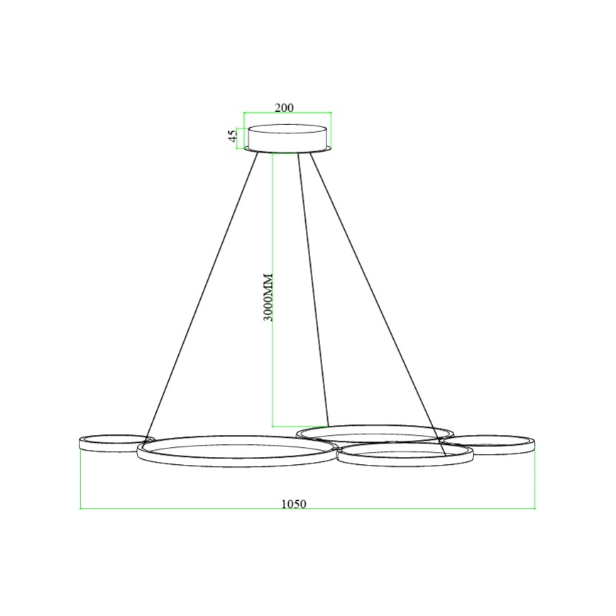 Ondaluce - LED Stmívatelný lustr na lanku POIS LED/60W/230V stříbrná