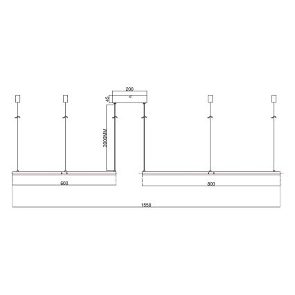 Ondaluce - LED Stmívatelný lustr na lanku SOEL LED/28W/230V + LED/38W pr. 80/60 cm bílá
