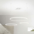 Ondaluce - LED Stmívatelný lustr na lanku SOEL LED/28W/230V + LED/38W + LED/47W 3000/4000K pr. 100/80/60 cm bílá