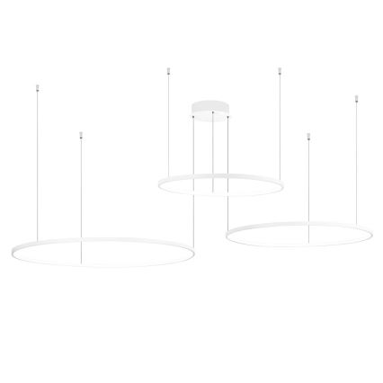 Ondaluce - LED Stmívatelný lustr na lanku SOEL LED/28W/230V + LED/38W + LED/47W 3000/4000K pr. 100/80/60 cm bílá