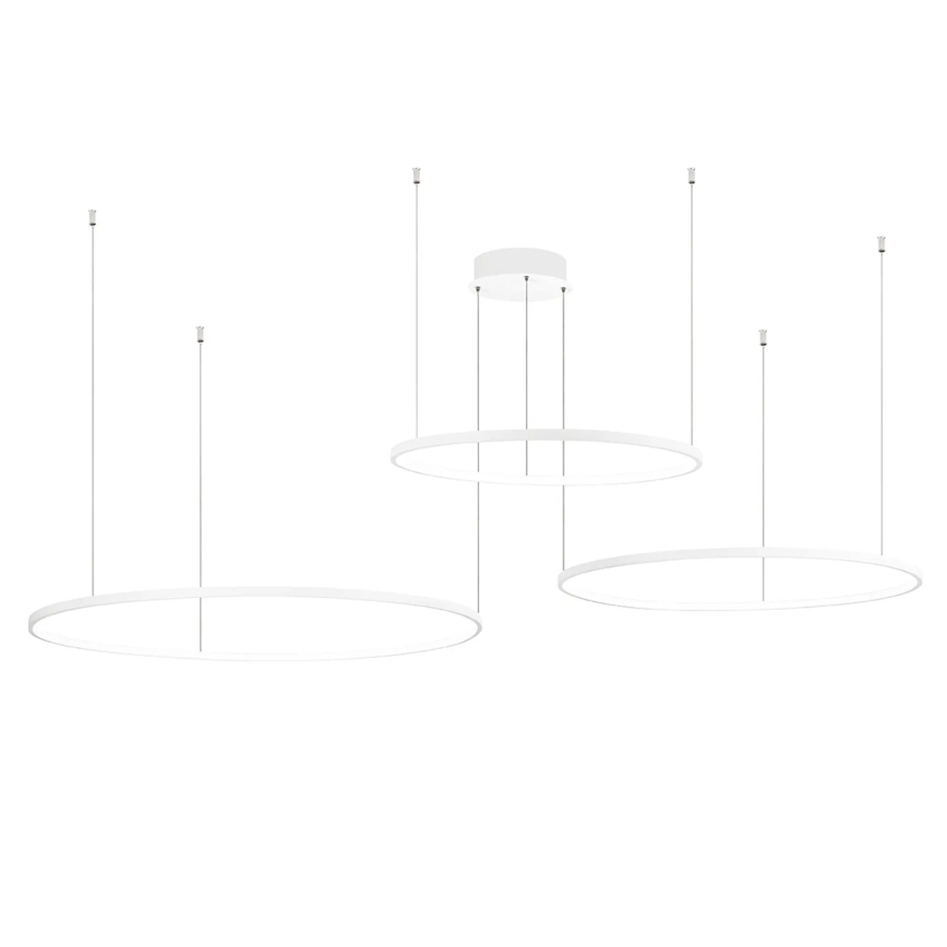 Ondaluce - LED Stmívatelný lustr na lanku SOEL LED/28W/230V + LED/38W + LED/47W 3000/4000K pr. 100/80/60 cm bílá