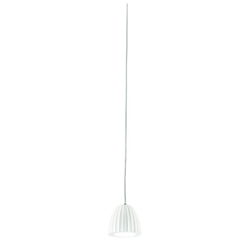 Ondaluce - Lustr na lanku CONCRETE 1xGU10/7,5W/230V pr. 10,5 cm beton/bílá