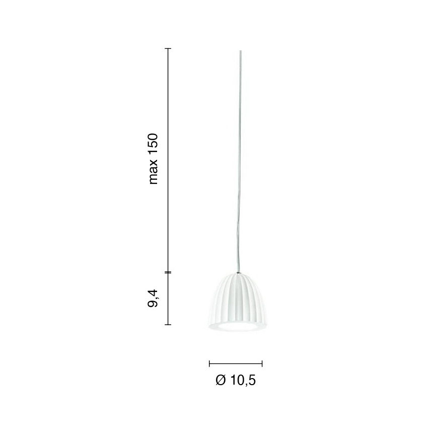 Ondaluce - Lustr na lanku CONCRETE 1xGU10/7,5W/230V pr. 10,5 cm beton/bílá