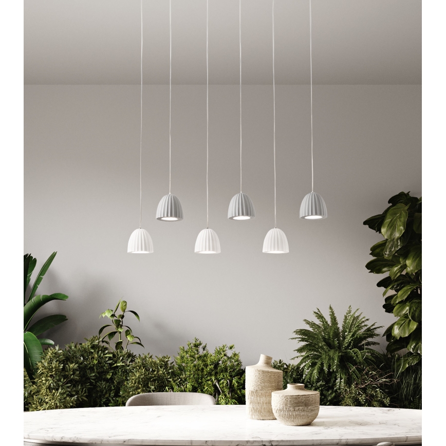 Ondaluce - Lustr na lanku CONCRETE 1xGU10/7,5W/230V pr. 10,5 cm beton/šedá