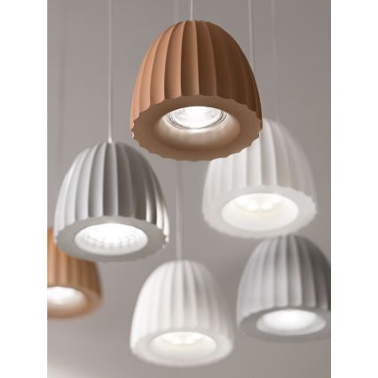 Ondaluce - Lustr na lanku CONCRETE 1xGU10/7,5W/230V pr. 10,5 cm beton/šedá