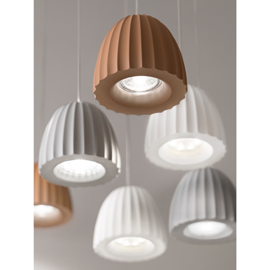 Ondaluce - Lustr na lanku CONCRETE 1xGU10/7,5W/230V pr. 10,5 cm beton/šedá