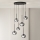Ondaluce - Lustr na lanku JEWEL 6xE14/10W/230V pr. 55 cm černá/kouřová černá