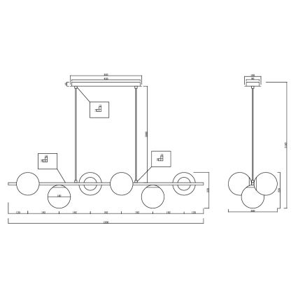 Ondaluce - Lustr na lanku MONILE 6xE14/10W/230V zlatá/bílá