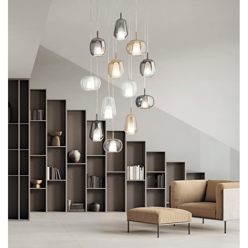 Ondaluce - Lustr na lanku THELMA 1xE27/15W/230V čirá