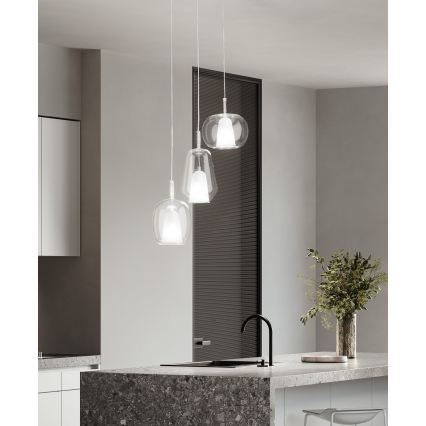 Ondaluce - Lustr na lanku THELMA 1xE27/15W/230V čirá