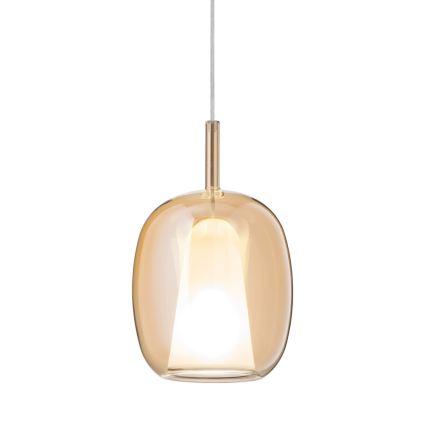 Ondaluce - Lustr na lanku THELMA 1xE27/15W/230V pr. 19,5 cm zlatá/kouřová béžová