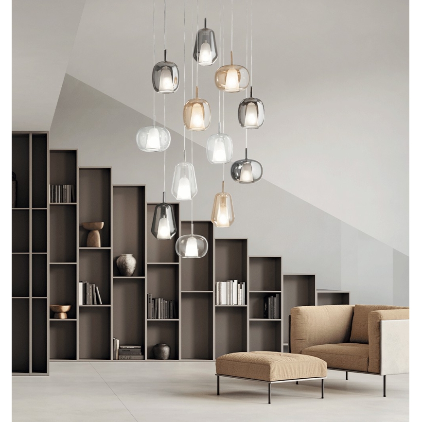 Ondaluce - Lustr na lanku THELMA 2xE27/15W/230V čirá