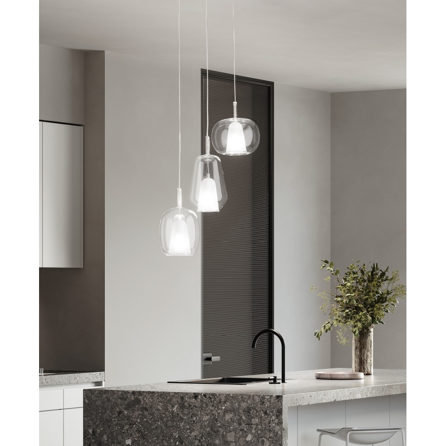 Ondaluce - Lustr na lanku THELMA 2xE27/15W/230V čirá