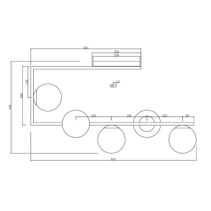Ondaluce - Lustr na tyči MONILE 5xE14/10W/230V zlatá/bílá