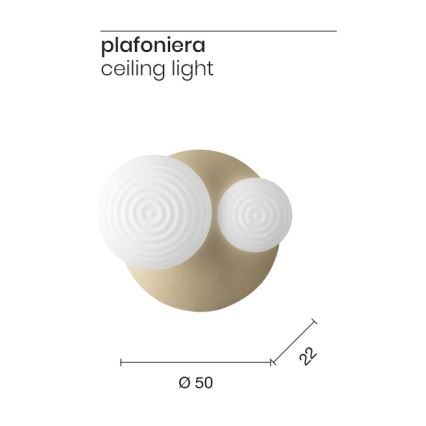 Ondaluce - Nástěnné svítidlo TONDO 1xE14/10W/230V + 1xE27/15W zlatá/bílá