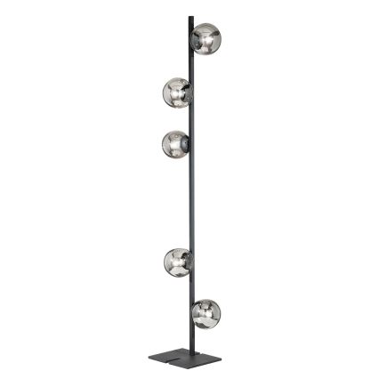 Ondaluce - Stojací lampa MONILE 5xE14/10W/230V černá/kouřová černá