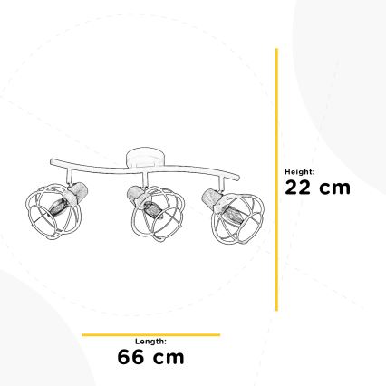 ONLI - Bodové svítidlo GINGER 3xE14/6W/230V