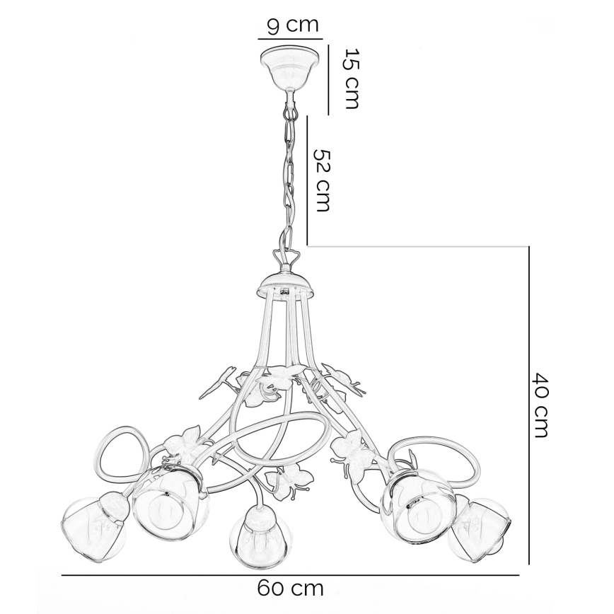 ONLI - Dětský lustr BUTTERFLY 5xE14/6W/230V
