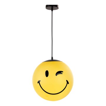 ONLI - Dětský lustr na lanku SMILEY 1xE27/15W/230V žlutá