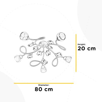 ONLI - Dětský přisazený lustr BUTTERFLY 5xE14/6W/230V