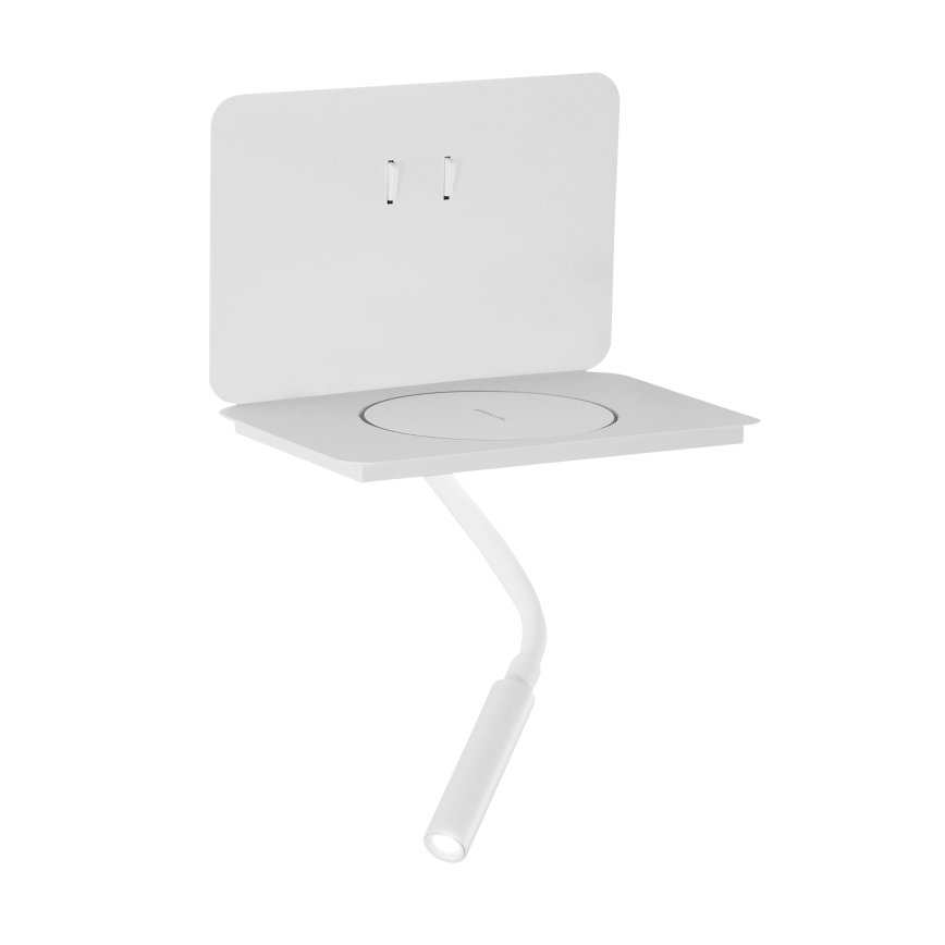 ONLI - LED Flexibilní lampička s policí a QI nabíjením WIK LED/6,5W/230V + LED/3W bílá