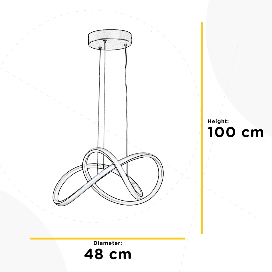 ONLI - LED Lustr na lanku DAFNE LED/30W/230W 4000K černá