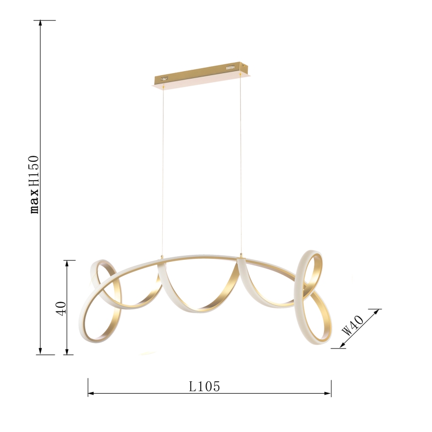 ONLI - LED Lustr na lanku KIRA LED/60W/230V 4000K zlatá