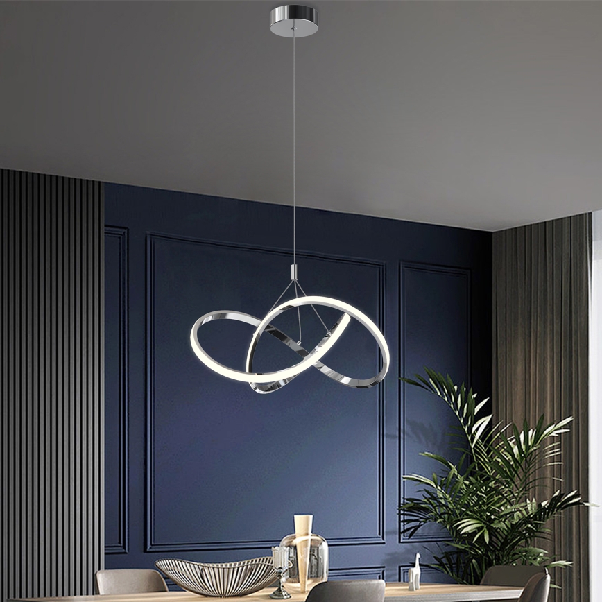 ONLI - LED Lustr na lanku LOOP LED/40W/230V 4000K lesklý chrom