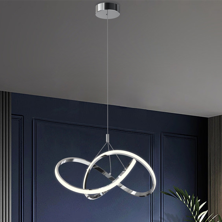 ONLI - LED Lustr na lanku LOOP LED/40W/230V 4000K lesklý chrom