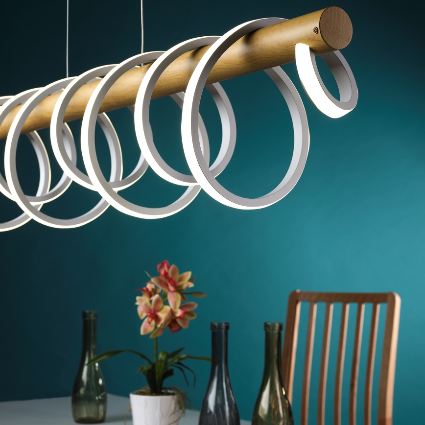 ONLI - LED Lustr na lanku NILO LED/70W/230V 4000K hnědá/bílá
