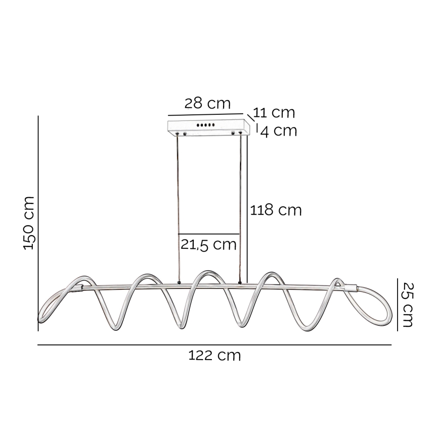 ONLI - LED Lustr na lanku SPIRALE LED/72W/230V 3000K bílá