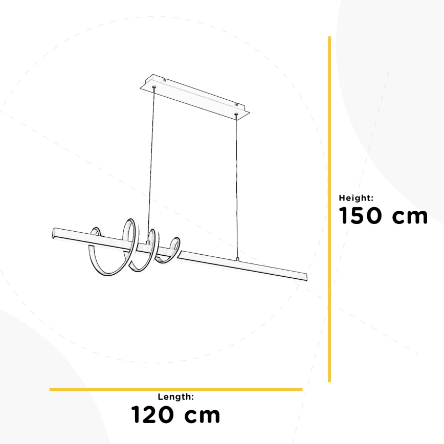 ONLI - LED Lustr na lanku SWING LED/30W/230V 4000K černá