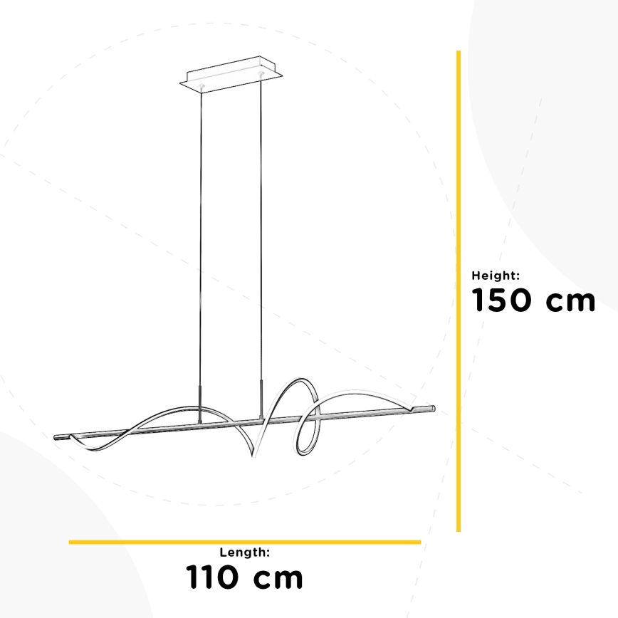 ONLI - LED Lustr na lanku TWIST LED/30W/230V 4000K černá