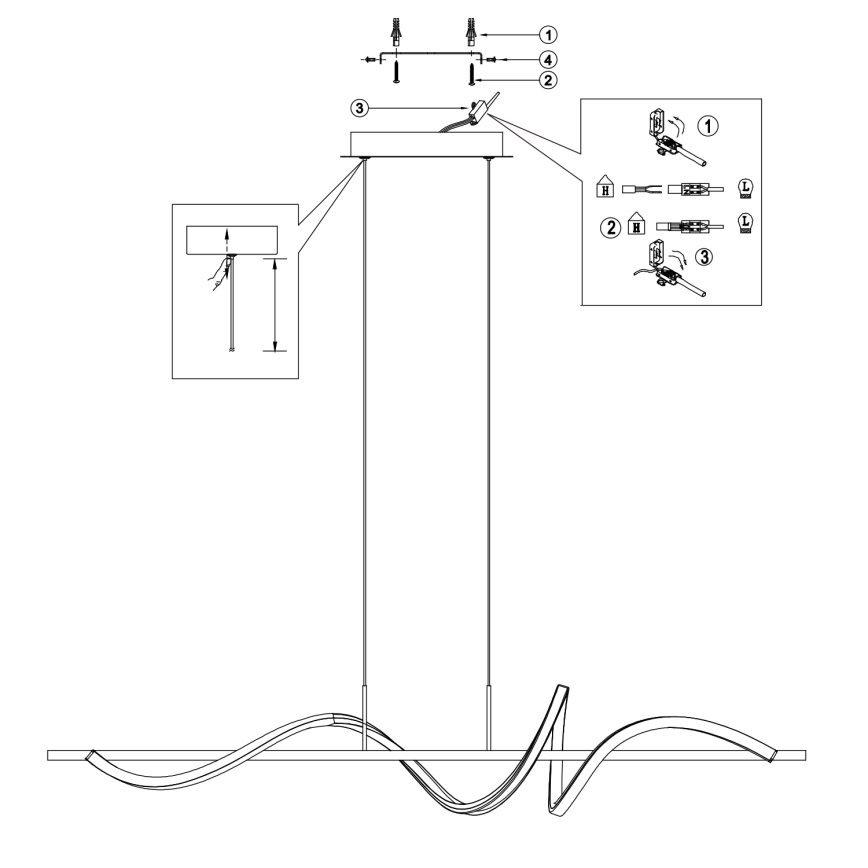 ONLI - LED Lustr na lanku TWIST LED/30W/230V 4000K černá