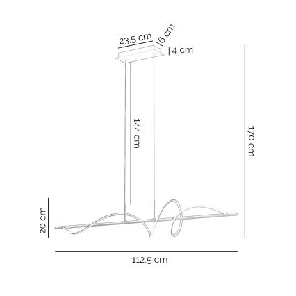 ONLI - LED Lustr na lanku TWIST LED/30W/230V 4000K černá