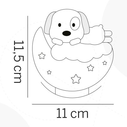 ONLI - LED Nabíjecí dětské noční světlo NUVOLINA LED/2,5W/5V 300 mAh pes/růžová