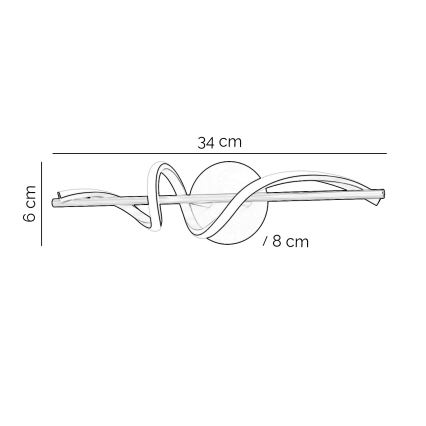 ONLI - LED Nástěnné svítidlo TWIST LED/25W/230V 4000K černá