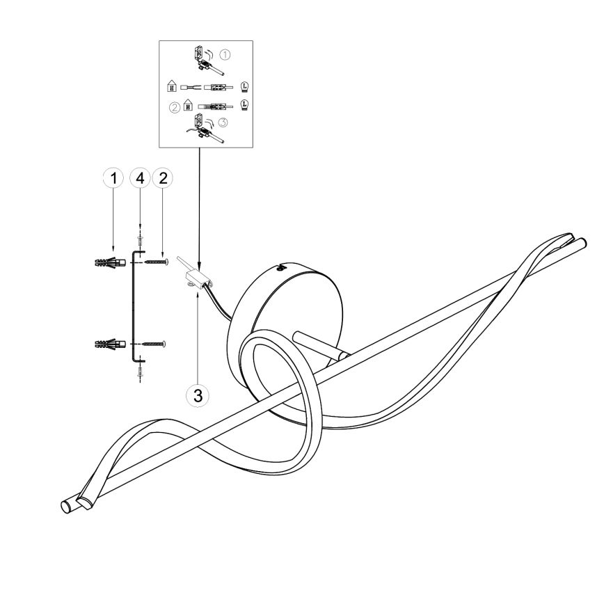 ONLI - LED Nástěnné svítidlo TWIST LED/25W/230V 4000K černá