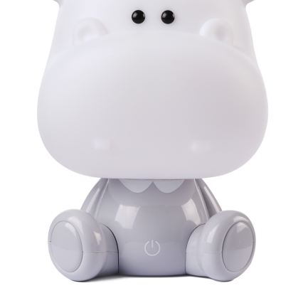 ONLI - LED Stmívatelná dětská noční lampička PUPPIES LED/3W/230V 25 cm hroch/šedá