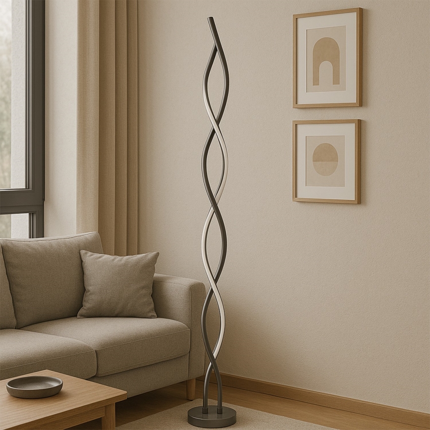 ONLI - LED Stojací lampa DNA LED/24W/230V 4000K stříbrná