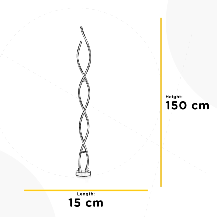ONLI - LED Stojací lampa DNA LED/24W/230V 4000K stříbrná