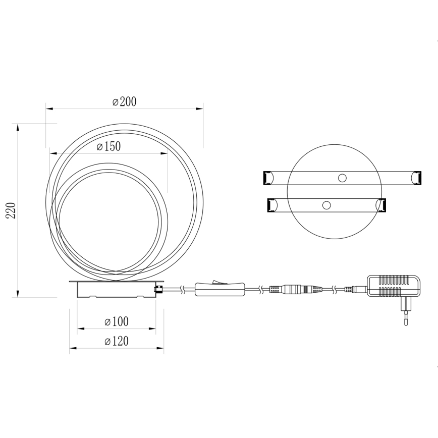 ONLI - LED Stolní lampa NOELIA LED/10W/230V 22 cm černá