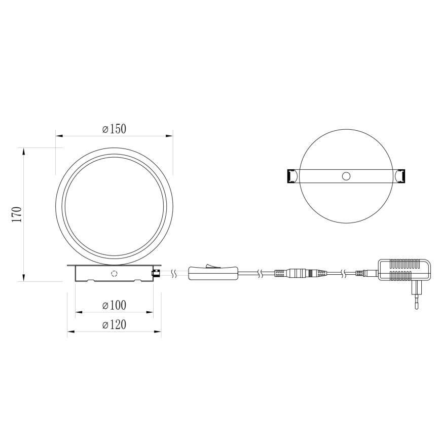 ONLI - LED Stolní lampa NOELIA LED/4W/230V 17 cm černá
