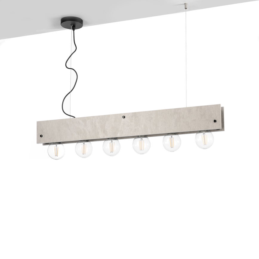 ONLI - Lustr na lanku ARGO 6xE27/22W/230V šedá