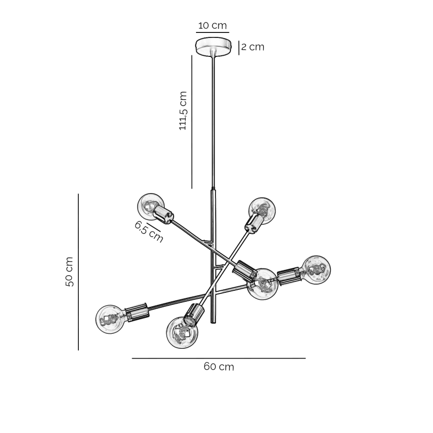 ONLI - Lustr na lanku CROSS 6xE27/22W/230V
