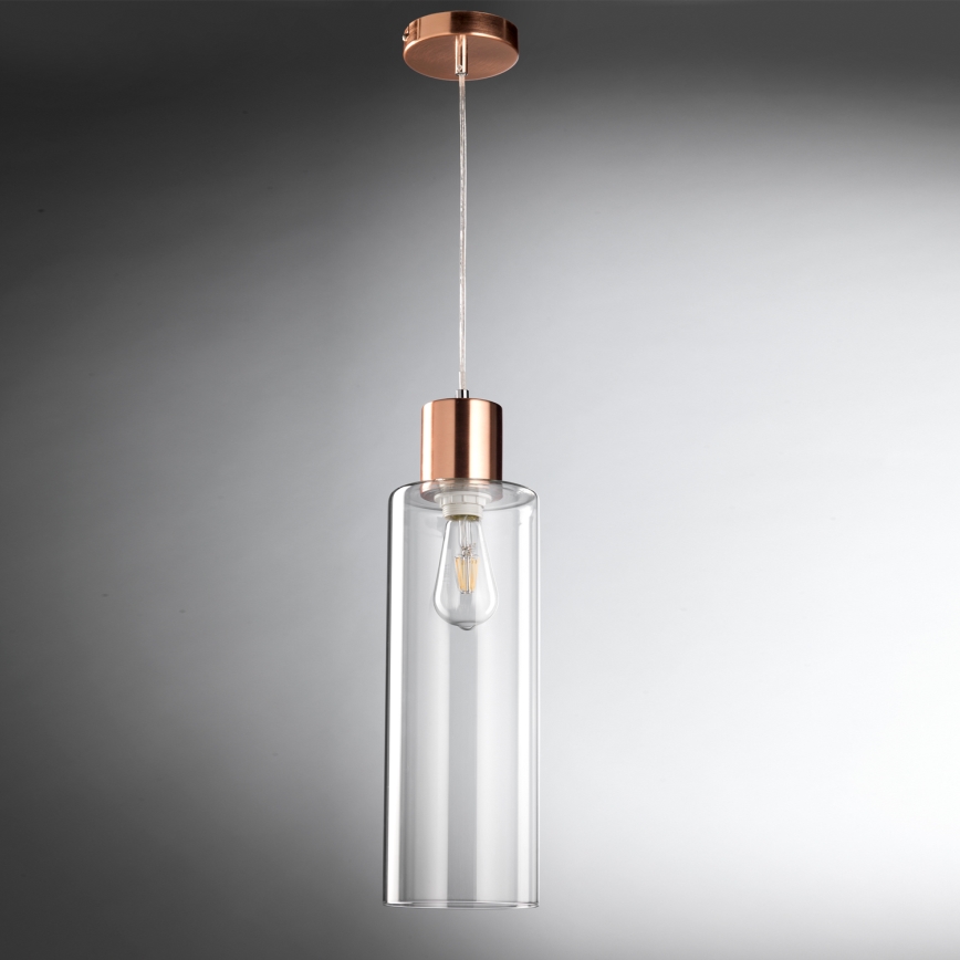 ONLI - Lustr na lanku DODO 1xE27/22W/230V měděná
